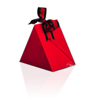 Luxusní papírová taška Pyramida červená - PALECO